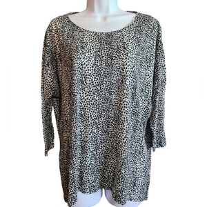 CHAUS black & white relaxed top L